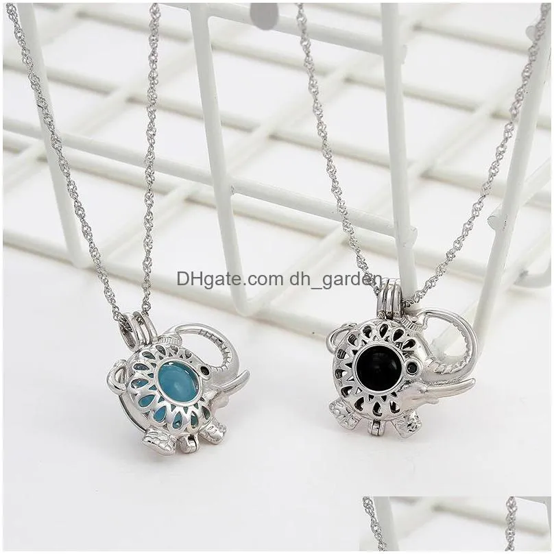 wholesale european and american fashion small elephant pearl cage accessories 925 sterling silver creative locket pendant