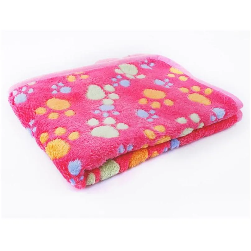 paw print pet blanket puppy blanket pet sleep pad mat soft and warm fleece dog cat sleep throw blankets puppy blanket pet sleep pad