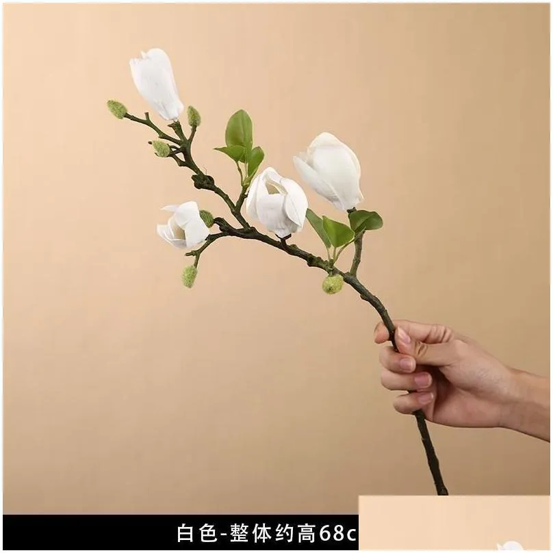 high imitation film feel magnolia simulation flower fake flower decoration living room porch table decoration plastic decorative