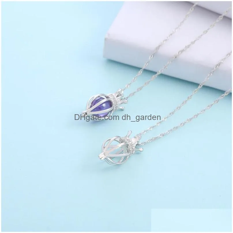 original design of s925 sterling silver pearl locket pendant diy fittings wholesaled by new hollow cage hanging manufacturer