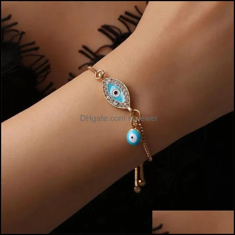 charm turkish blue crystal evil eye bracelets for women handmade gold chains lucky bracelet woman jewelry 2873631 tmmta jmxco 2708 q2