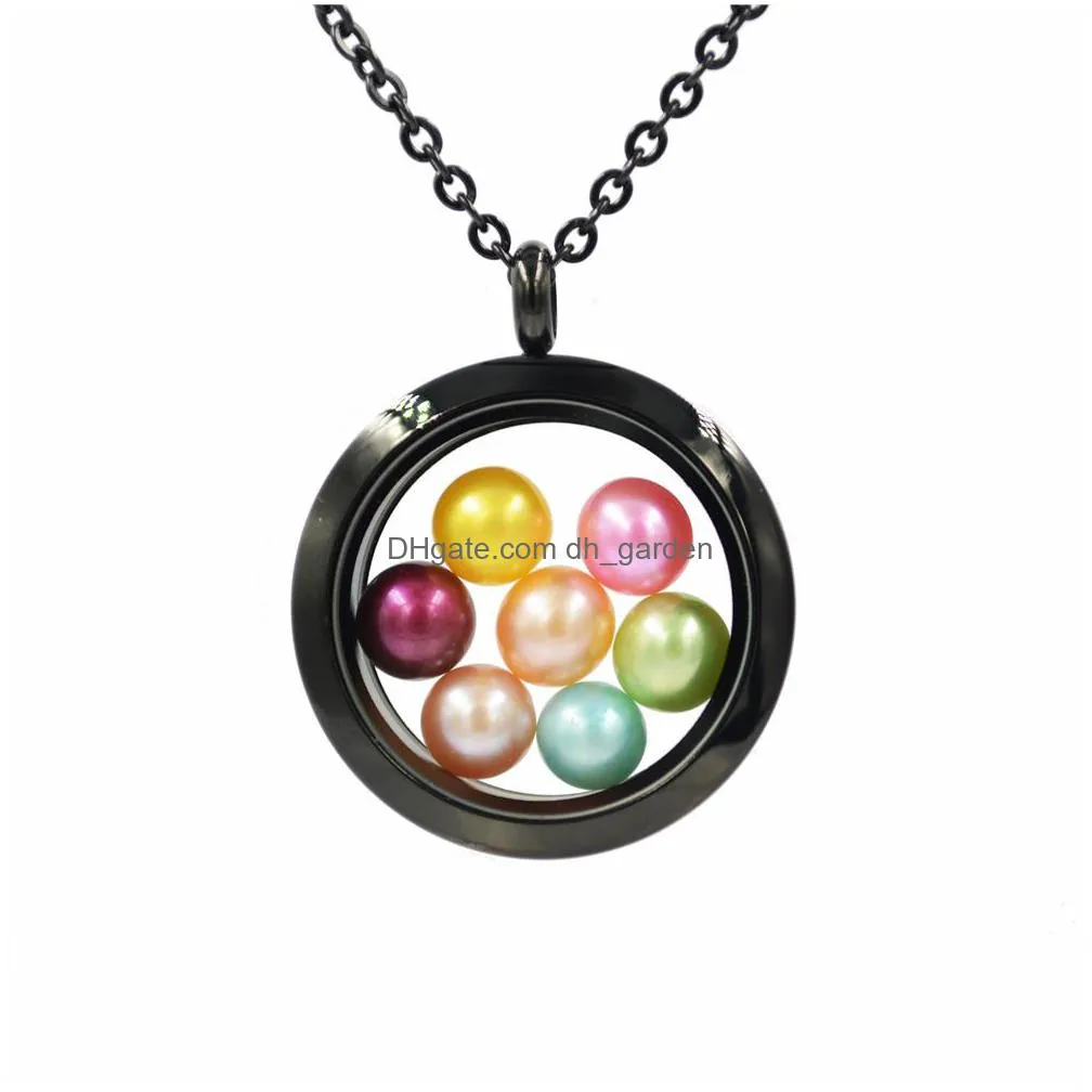 wholesale high quality stainless steel lockets pendant necklace for 67 mm round pearls aromatherapy box best gift