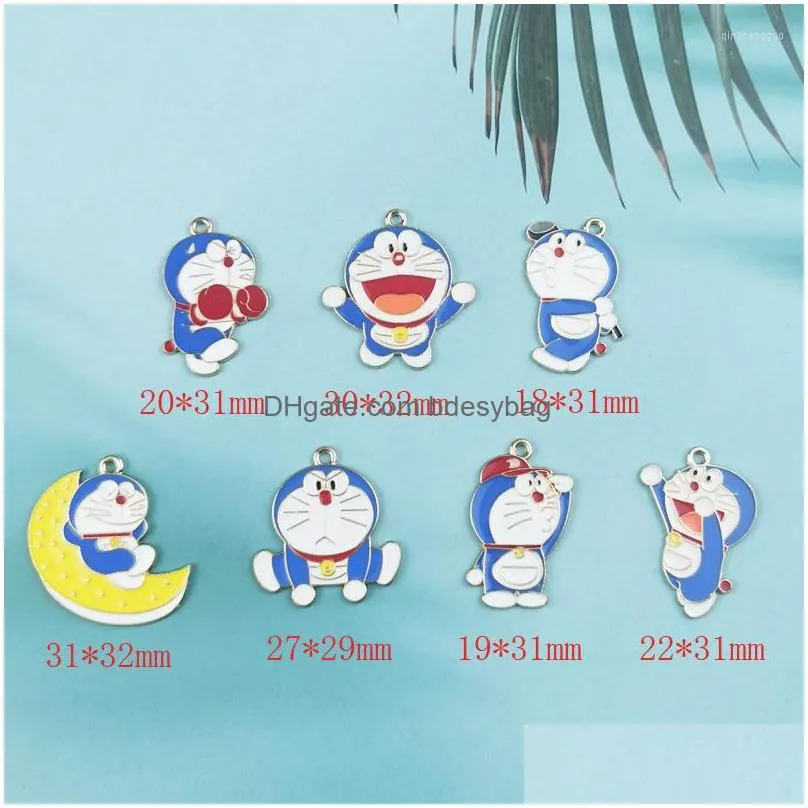 charms 10pcs japanese anime cartoon cat collection gold drip oil diy jewelry accessories pendant earrings key chain charm