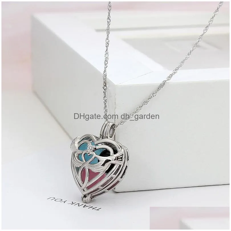 s925 sterling silver owl cage necklace female european and american style magic box pendant aromatherapy diffuser accessories