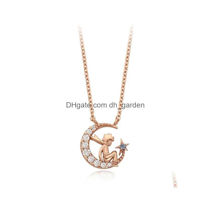 prince pendant necklace female simple tide cold wind clavicle chain accessories
