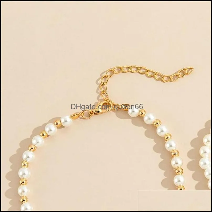 anklets sweet imitation pearl chain for women fashion trendy bracelet foot body jewelry accessories c3