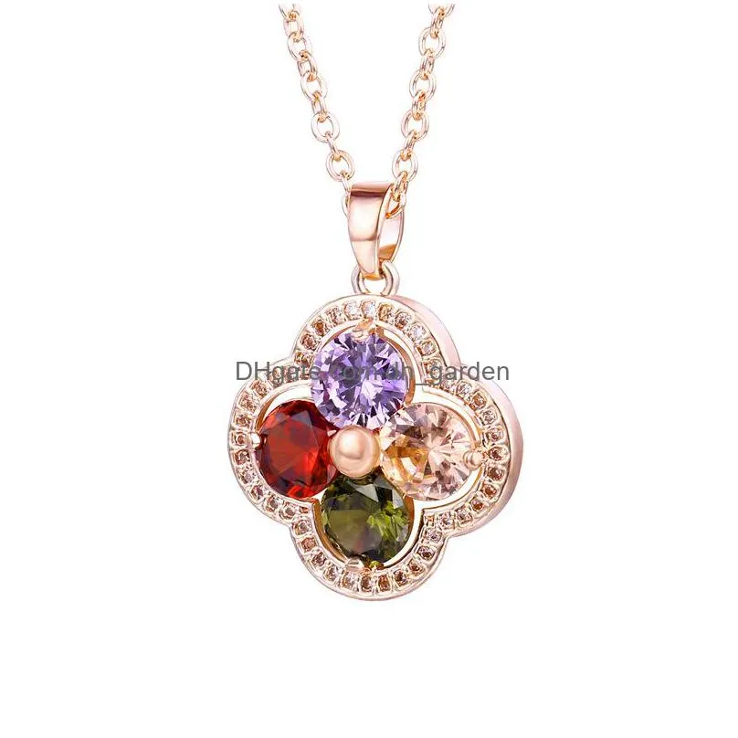 wholesale european and american hot selling quality female jewelry necklace inlay zircon micro inlay pendant shipping