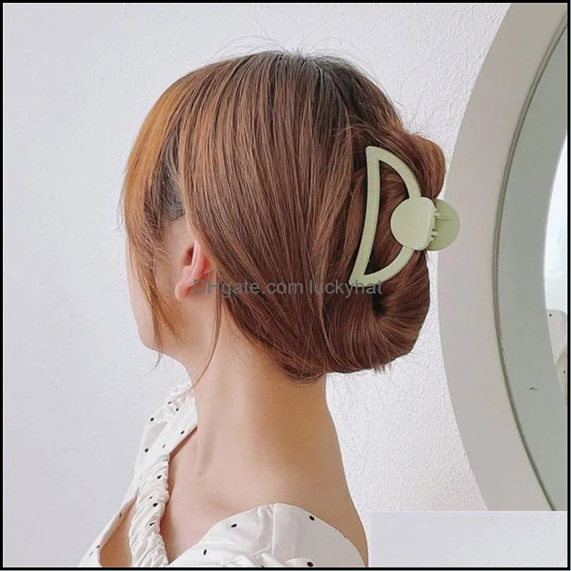 9cm candy color hair claw clamps semicircle women ponytail hairpin barrettes girls fashion haires accessories 2498 y2