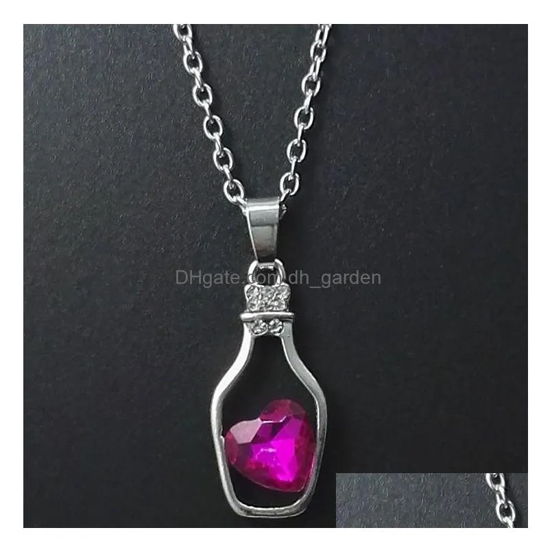 korean necklaces collarbone chain drifting bottle with crystal pendant necklace