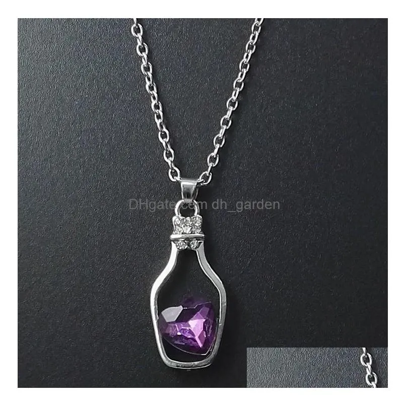 korean necklaces collarbone chain drifting bottle with crystal pendant necklace