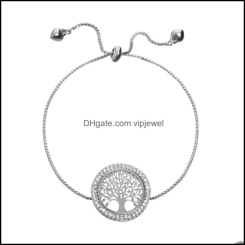  fashion hollow tree of life bracelets for women adjustable silve stainless steel bracelets jewelry gift