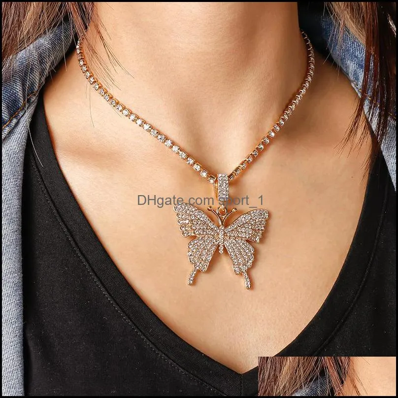 butterfly necklace temperament and generous singlelayer claw chain diamond necklace exaggerated diamondstudded butterfly necklace