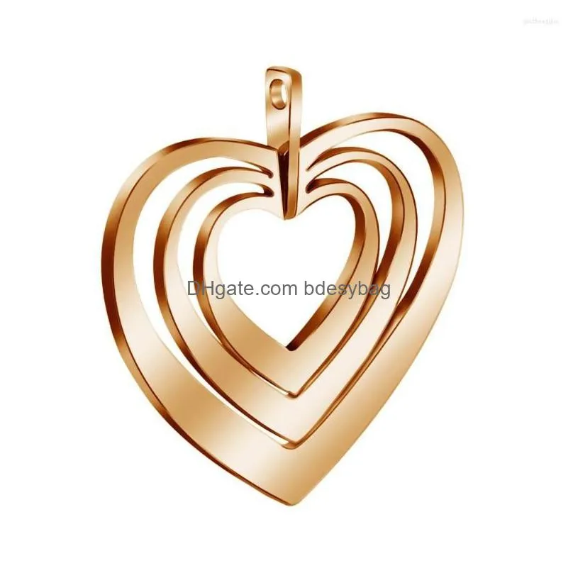 charms stainless steel heart for jewelry making rose gold/gold/silver color metal mirror polished 10pcs