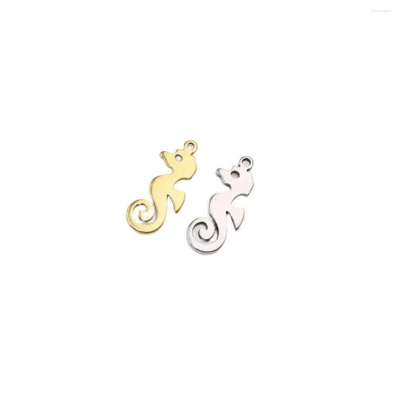 charms 10pcs 16 8mm wholesell stainless steel seahorse pendant girl diy necklace earrings bracelets unfading colorless 2 colors