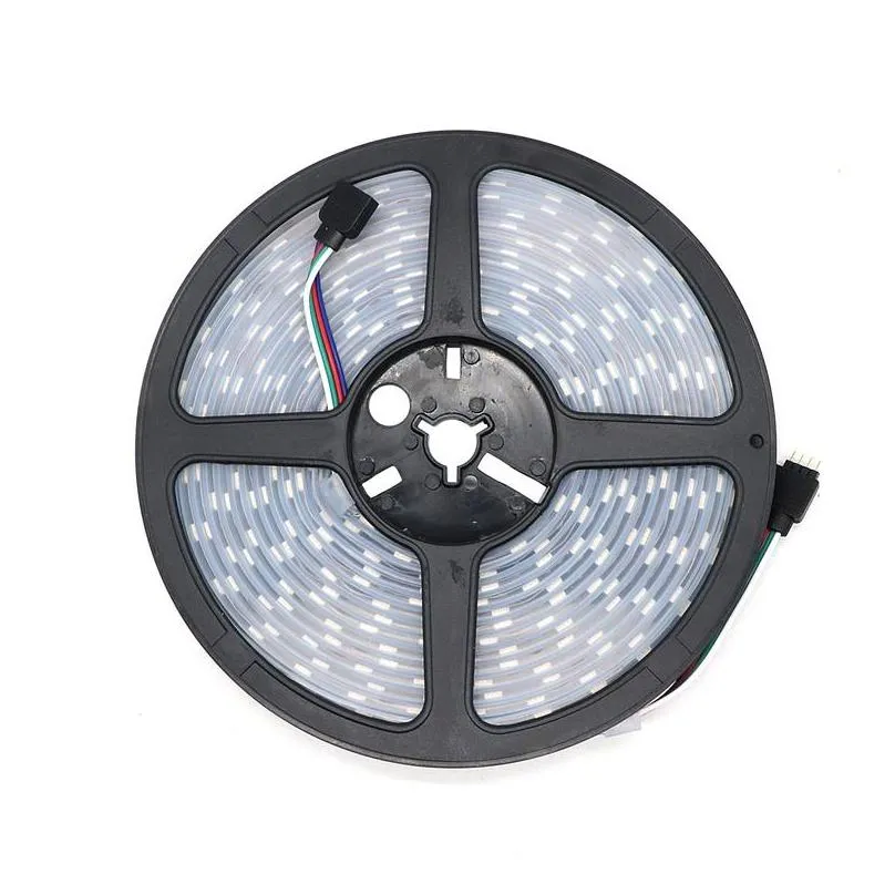 waterproof ip67 silicone tube 5m 300led dc 12v rgb led strip 5050 smd 60led/m flexible diy party outdoor light