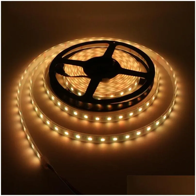 waterproof ip67 silicone tube 5m 300led dc 12v rgb led strip 5050 smd 60led/m flexible diy party outdoor light