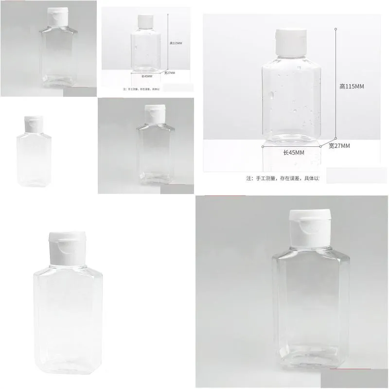 60ml empty hand sanitizer gel bottle hand soap liquid bottle clear squeezed pet sub travel bottles