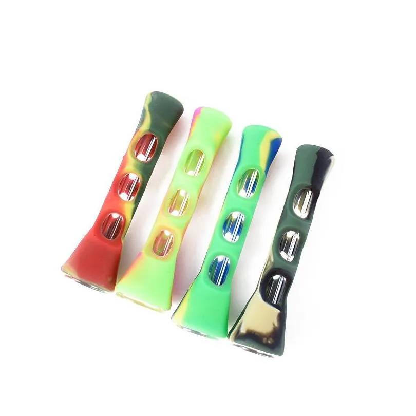 horn shape fda silicone glass filter tips o hitter pipes cigarette holder dugout tobacco herb pipes accessories