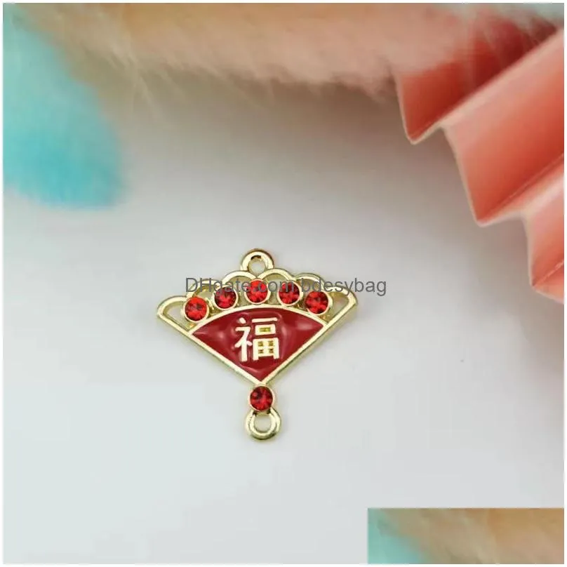 20pcs classics enamel charms handheld fan charms pendants fit earring hair jewelry diy earring bracelet jewelry accessories