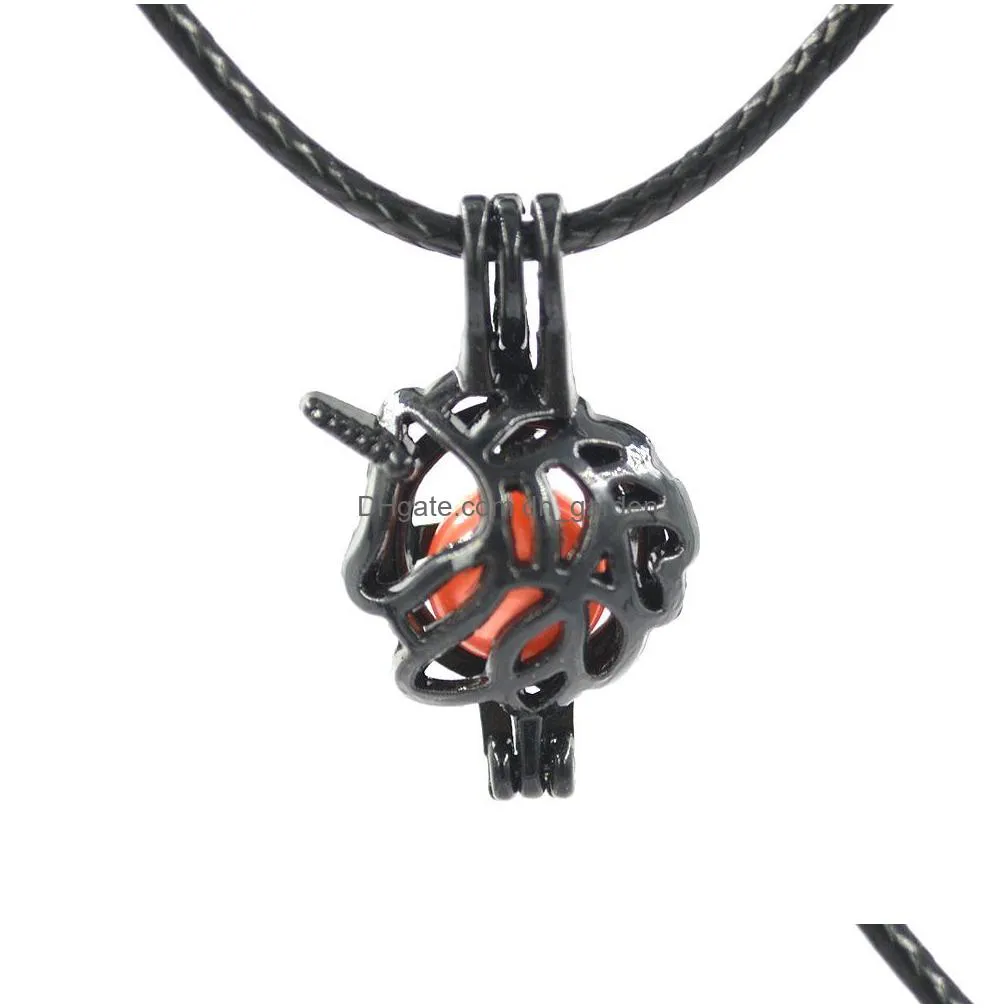 mix black plated bead cage pendant add your own pearls lava stones perfume and essential oils to create a scent diffusing locket