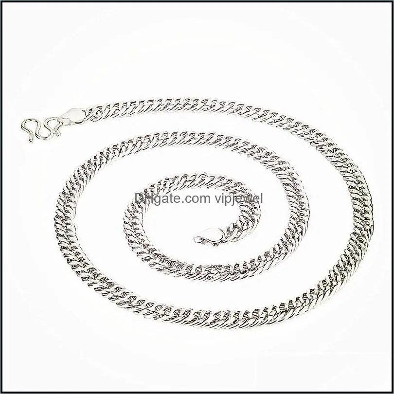 necklace retro fashion versatile mens whip necklace platinum plated necklace simple jewelry sen gift