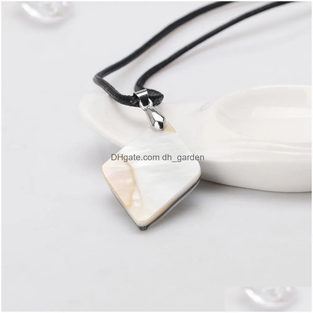 wholesale new fashion necklace in europe and america natural abalone shell series pendant necklace handmade lady pendant stxl029