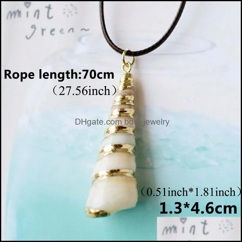 fashion summer simple natural starfish conch seashell pendant necklace rope chain shell necklaces beach jewelry for women ladies