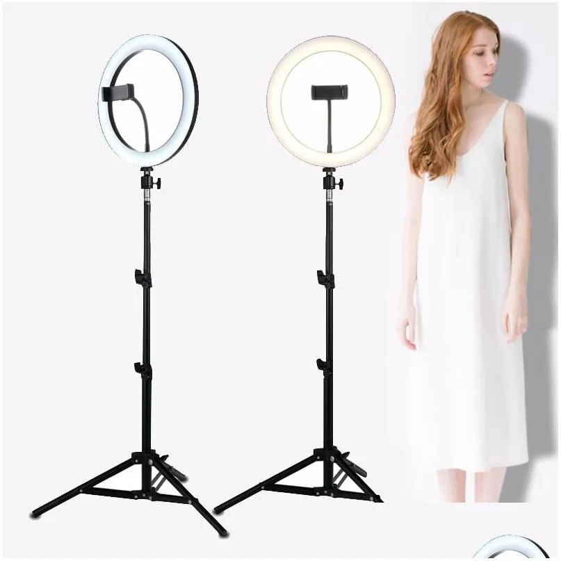 led selfie ring light studio p ography p o filled ring light dimmable with tripod used for iphone yutube makeup live video