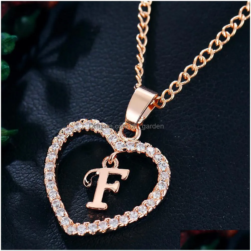 wholesale price letter necklaces 26 letters zircon love necklace jewelry pendant 18 inches chain