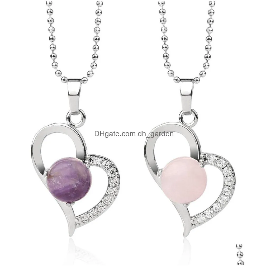 amethyst necklace alloy silver plated rhinestone love pendant new luxury tanabata lovers necklace crxl071