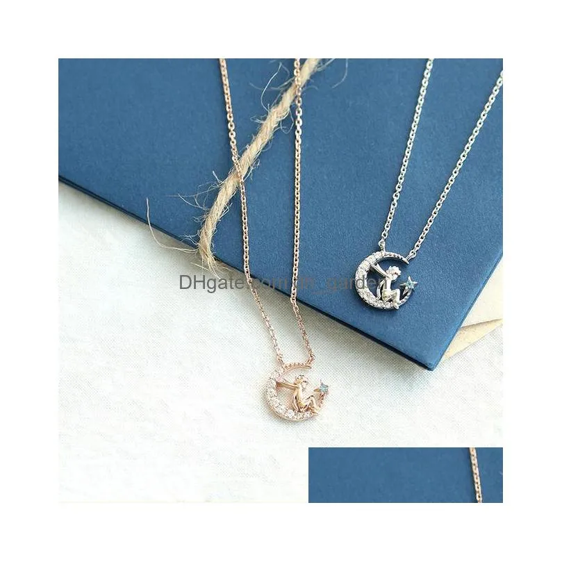prince pendant necklace female simple tide cold wind clavicle chain accessories