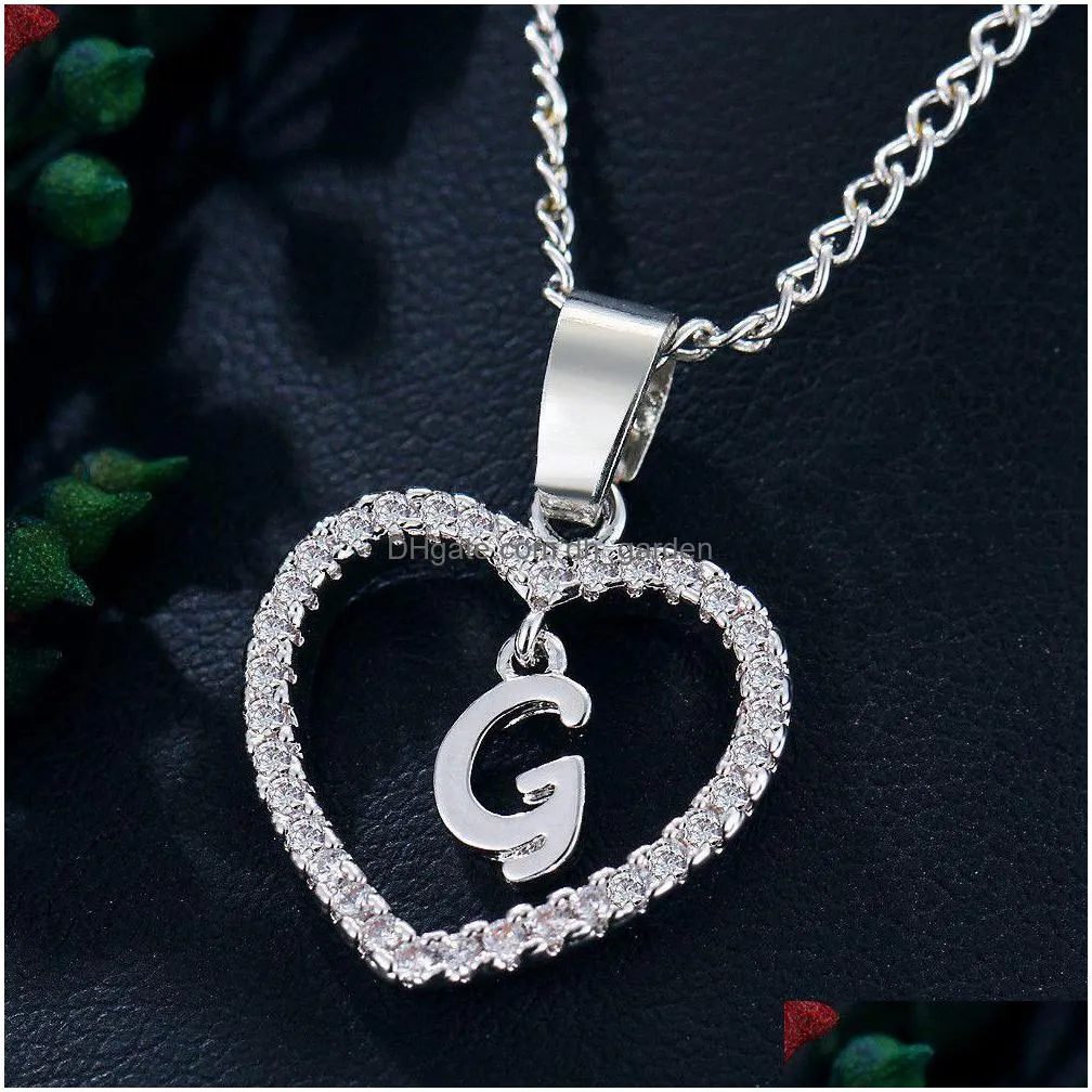 hot silver plated letter y necklace 26 letters zircon love necklace jewelry love pendant 18 inches chain shipping