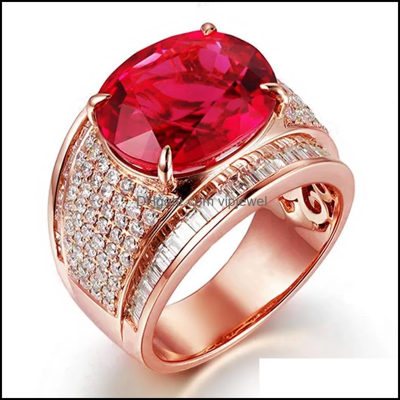 luxury ruby ring for women geometry classic silver jewelry large gemstones rings