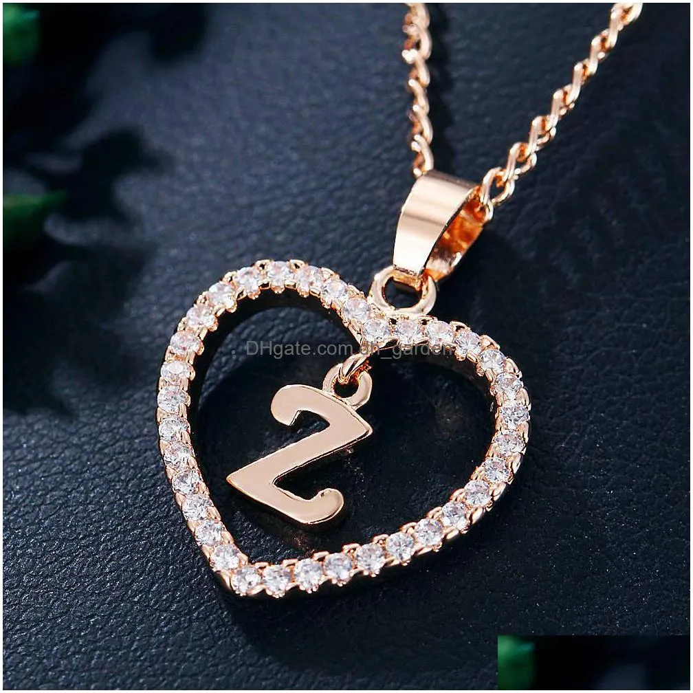 factory directly rose gold plated letter w necklace 26 letters zircon love necklace jewelry love pendant 18 inches chain shipping