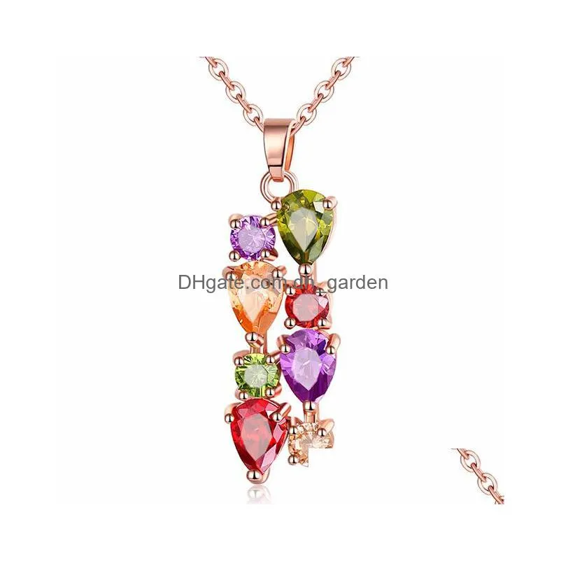 wholesale european and american zircon small flower with diamond necklace fashionable clavicle chain short pendant female 