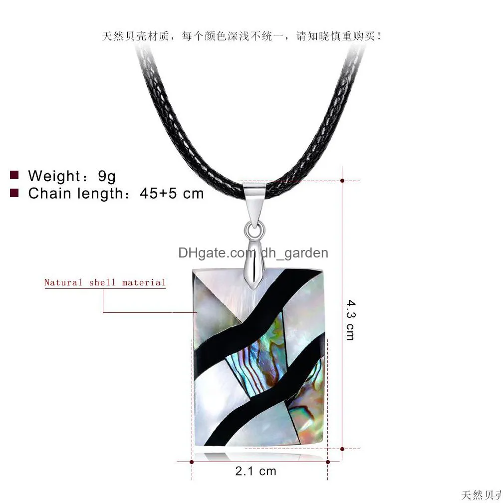wholesale new womens natural abalone shell pendant necklace in europe and america diy pearls party gift stxl034