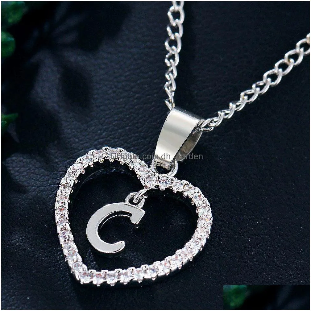hot silver plated letter y necklace 26 letters zircon love necklace jewelry love pendant 18 inches chain shipping