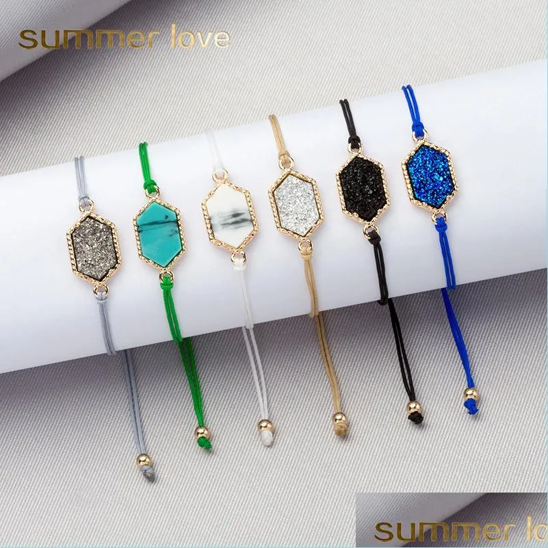 fashion simple colorful crystal handmade woven bracelet for women diamond cluster wax rope bangle bracelet jewelry gift