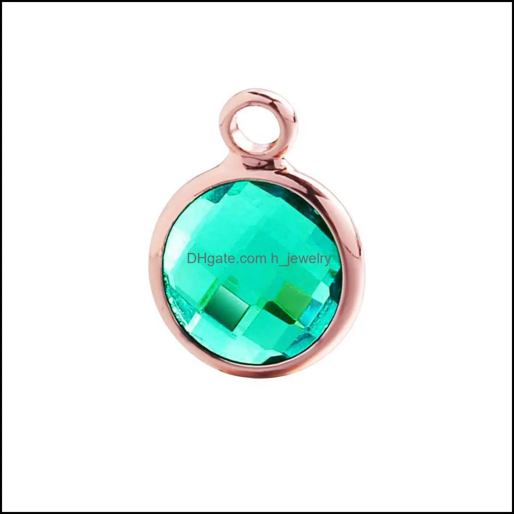  fashion small rhinestone glass pendants charm for bangle necklace 12 colorful birthstone charm diy jewelry making