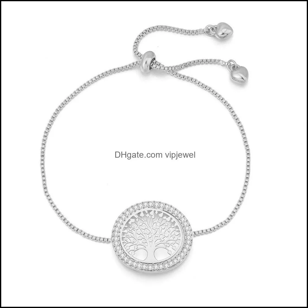  fashion hollow tree of life bracelets for women adjustable silve stainless steel bracelets jewelry gift