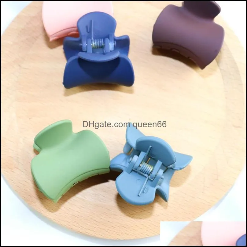 acrylic clamp frosting solid color mini claw clip 3.2x2.2x2.6cm simple hair jewelry 0 53qm q2