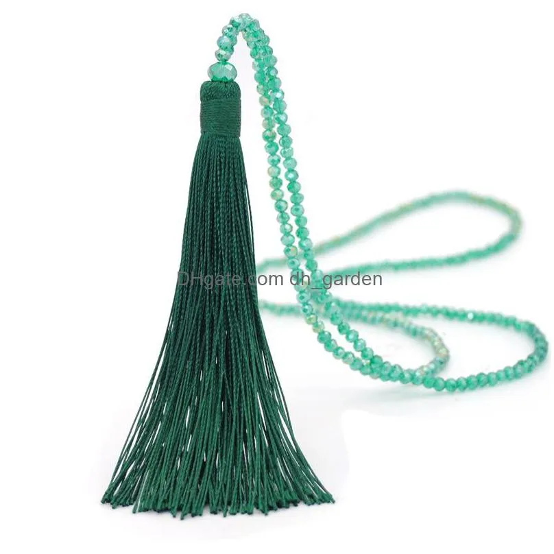 wholesale american crystal necklace popular tassel pendant bohemian tassel necklace direct sale from manufacturers shipping