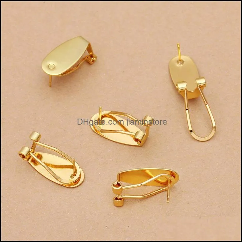 silver gold fingernail earring post for native women beadswork earring jewelry finding making 50 pieces/lot