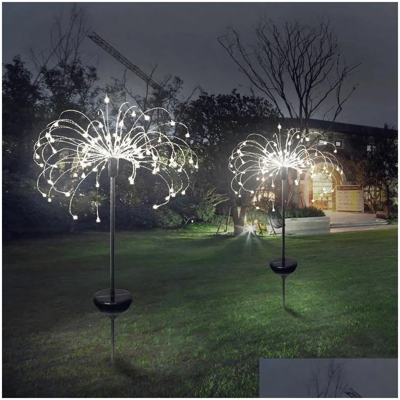 brelong eight function solar fireworks lights lawn lights christmas lights 90 led for garden courtyard holiday decoration 1 pc