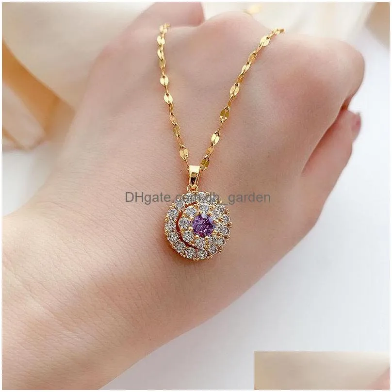 new fortune round clavicle chain female diamond pendant short chains fashion revolving necklace