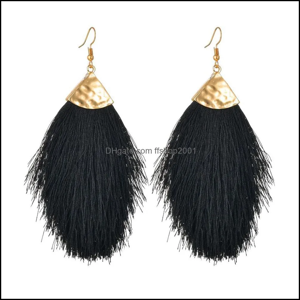 vintage ethnic tassel earrings bohemia drop dangle long rope fringe cotton dangle earring trendy sector earrings for women fashion
