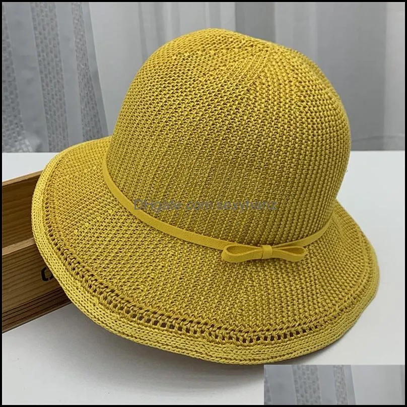 woven sunscreen straw hat sweatabsorbent and breathable sun hat summer fashion multifunction multicolor bow style material1 81 w2