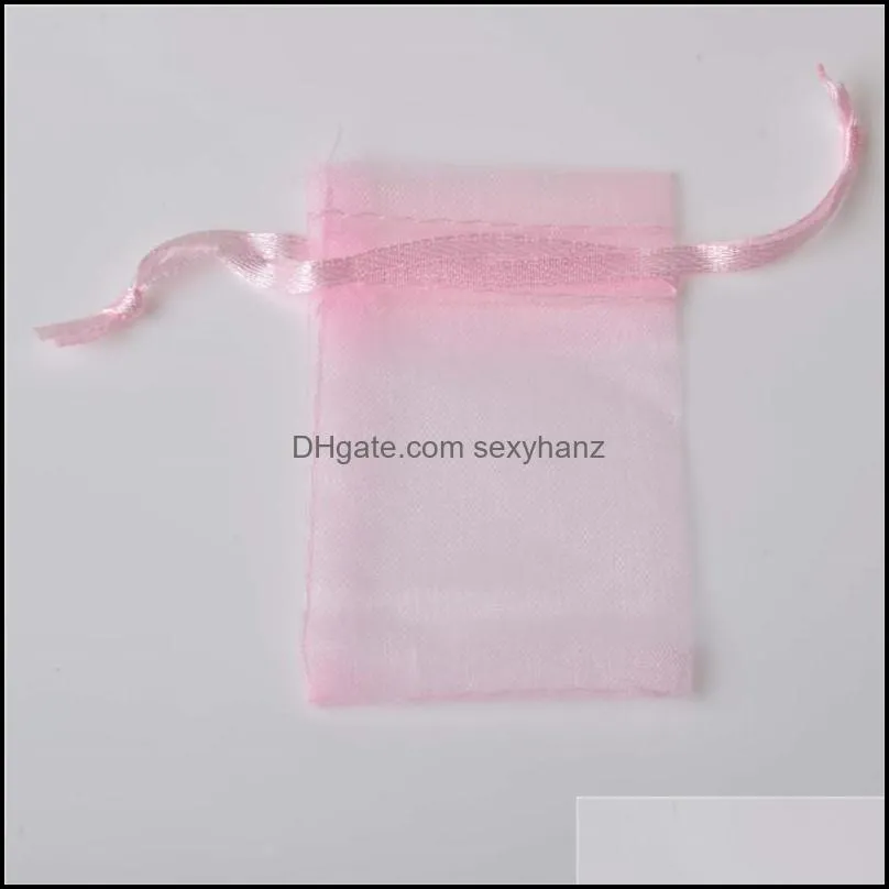 7x9cm small organza gift bag jewelry packaging bag wedding party favor gift candy bag organza jewelry pouch 15 colors gc57 797 r2