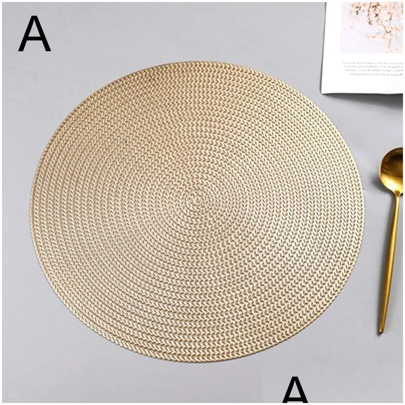 table mats 1pc pvc placemat weave nonslip bowl for dining restaurant hollow meal pads anti tableware