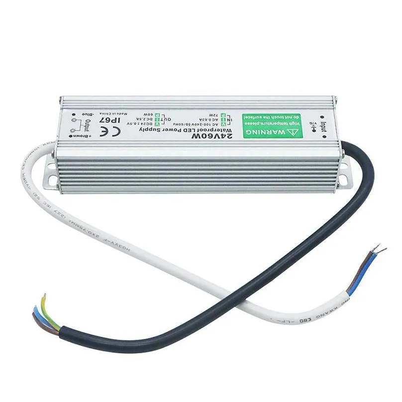 ip67 waterproof led driver 5060hz 24v 60w led power supply ac100240v lighting transformers for led power